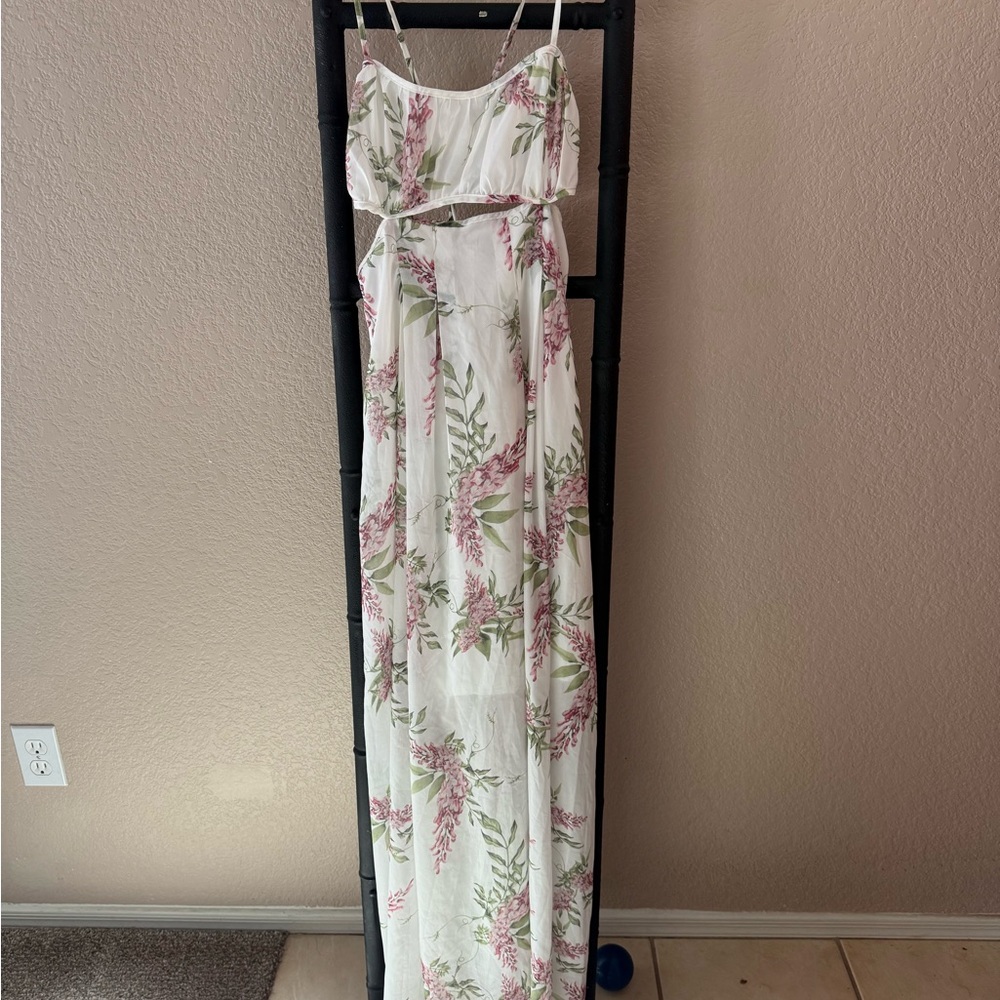 Floral Maxi Dress with Spaghetti Straps and add on sleeves - maternity